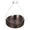 Hello Honey® 10" Clear & Black Metal Sophisticated Glass Cloche with Metal Tray